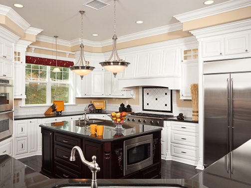 Beautiful Custom Kitchen Interior in a New House